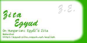 zita egyud business card